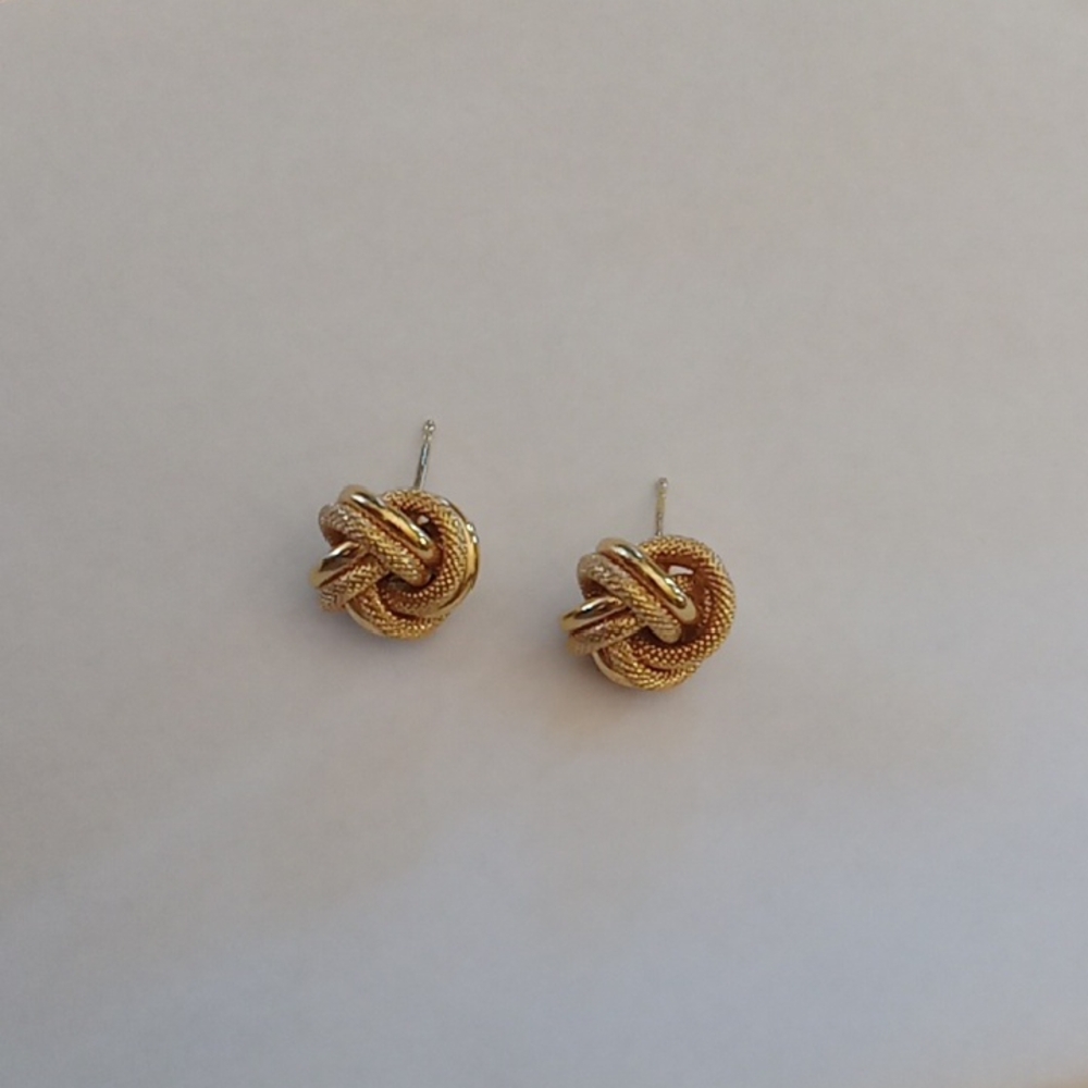 18k Gold Italian Love Knot Earrings